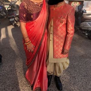 Pinky-peach Sari/Saree